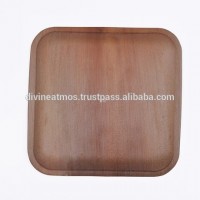 Top Quality 8 INCH Flat SQUARE PLATE Made of Areca Palm Leaves